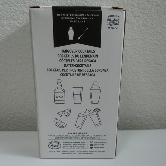 Cocktail Recipe Glass Fred Good Measure NIB - Picture 5 of 15